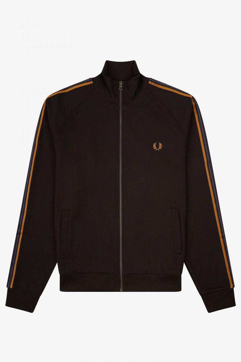 Geaca Barbati Fred Perry Medal Tape Track Negrii | RO 1215VRWD